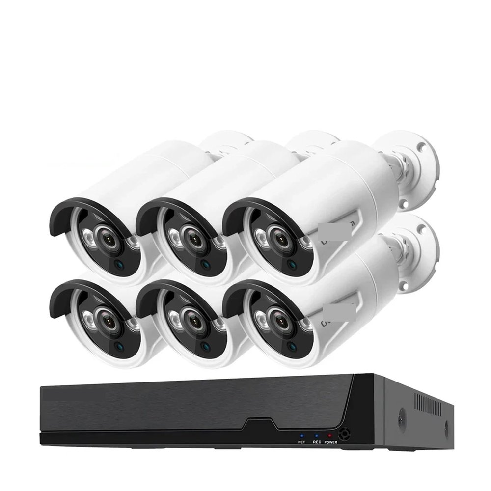 JUCFRDNJ Tuya Smart 8MP POE Network Surveillance IP Camera System Kit 4K 8CH NVR Outdoor Waterproof Audio CCTV IP Security Camera System(None,Sky Blue_EU Plug)