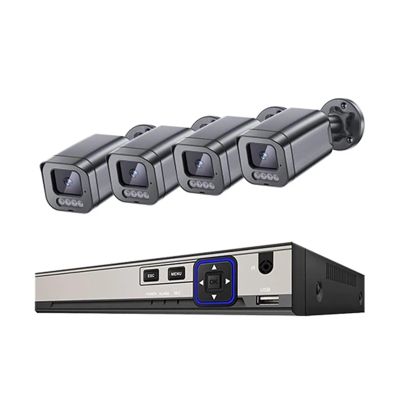 JUCFRDNJ 8MP POE CCTV Security Camera System 10CH 8CH 4CH 4K NVR Smart AI Face Detect 2-Way Audio Outdoor Video Surveillance Kits(None,8CH NVR x4 Cameras)