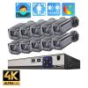JUCFRDNJ 8MP POE CCTV Security Camera System 10CH 8CH 4CH 4K NVR Smart AI Face Detect 2-Way Audio Outdoor Video Surveillance Kits(None,8CH NVR x4 Cameras) view 2