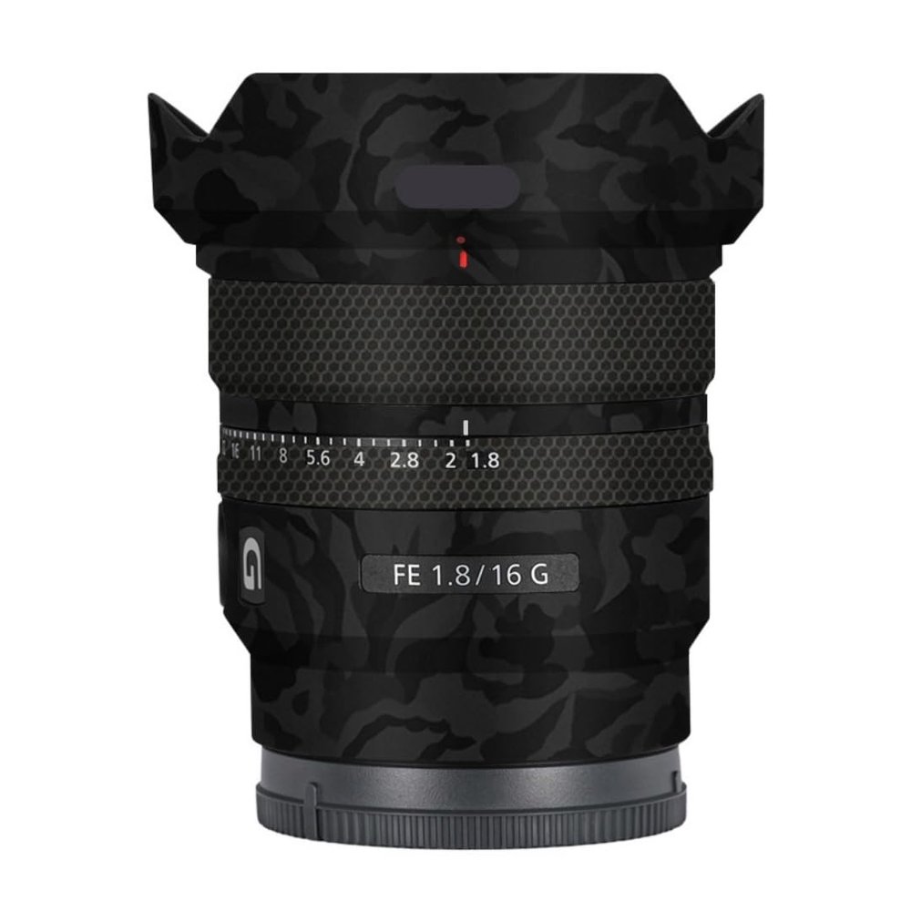 Anti-Scratch Camera Lens Sticker for Sony FE 16mm F1.8 G Coat Wrap Protective Film Skin Cover 16 F 1.8(Shadow Camo Black)