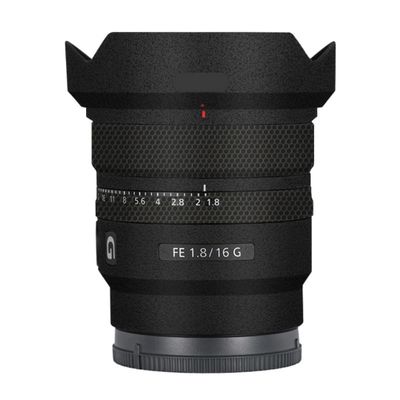 Anti-Scratch Camera Lens Sticker for Sony FE 16mm F1.8 G Coat Wrap Protective Film Skin Cover 16 F 1.8(Frosted Black)
