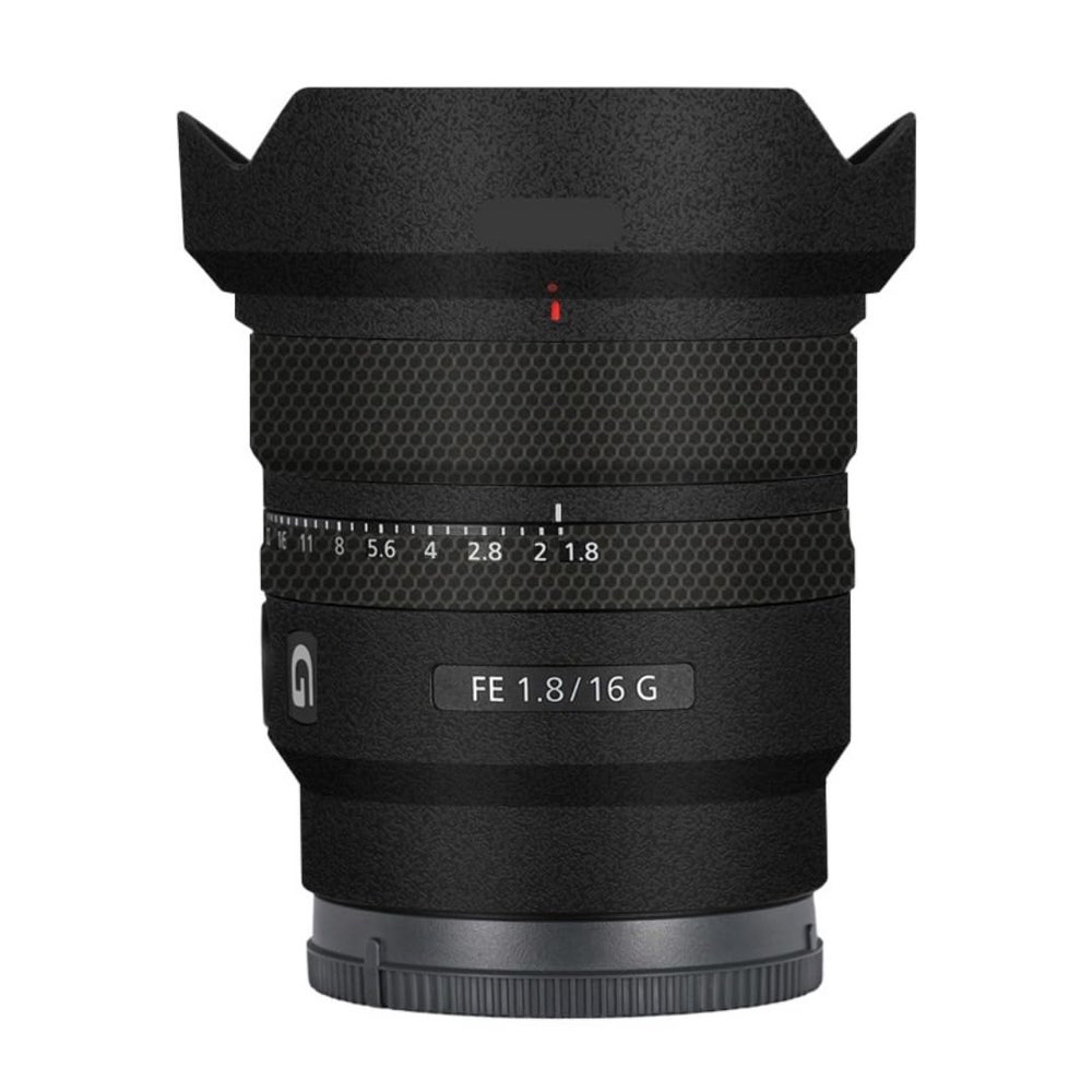 Anti-Scratch Camera Lens Sticker for Sony FE 16mm F1.8 G Coat Wrap Protective Film Skin Cover 16 F 1.8(Frosted Black)
