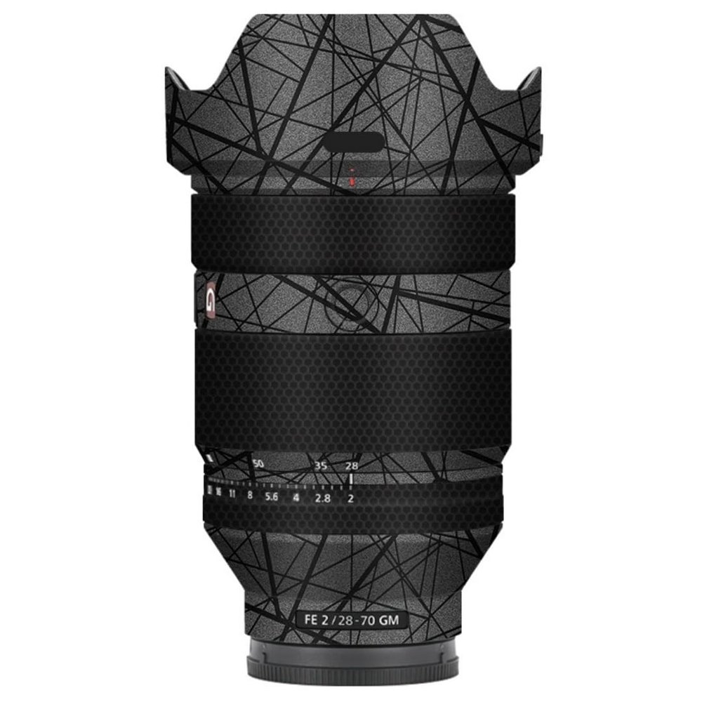Camera Lens Protector Coat Protective Film Vinyl Wrap Skin Premium Sticker for Sony FE 28-70mm F2 GM Decal 28-70 F 2 GM (Cross Gray)