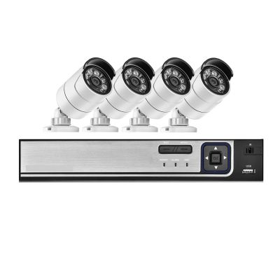3.6mm H. 265 + Audio Record POE Security Camera System Motion Detection Night Vision 4CH CCTV Surveillance NVR Set(None,2PCS 4MP Cameras)