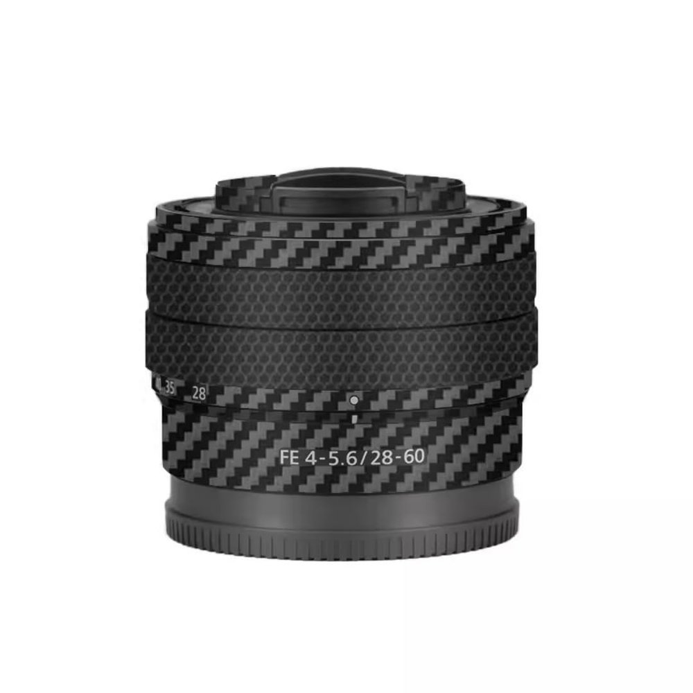 Camera Lens Skin Anti-Scratch Sticker for Sony FE 28-60mm F4-5.6 Coat Vinyl Protective Film Decals 28-60 4-5.6(Carbon Fiber Black)