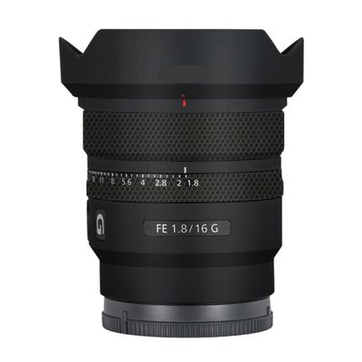 Anti-Scratch Camera Lens Sticker for Sony FE 16mm F1.8 G Coat Wrap Protective Film Skin Cover 16 F 1.8(Matte Black)