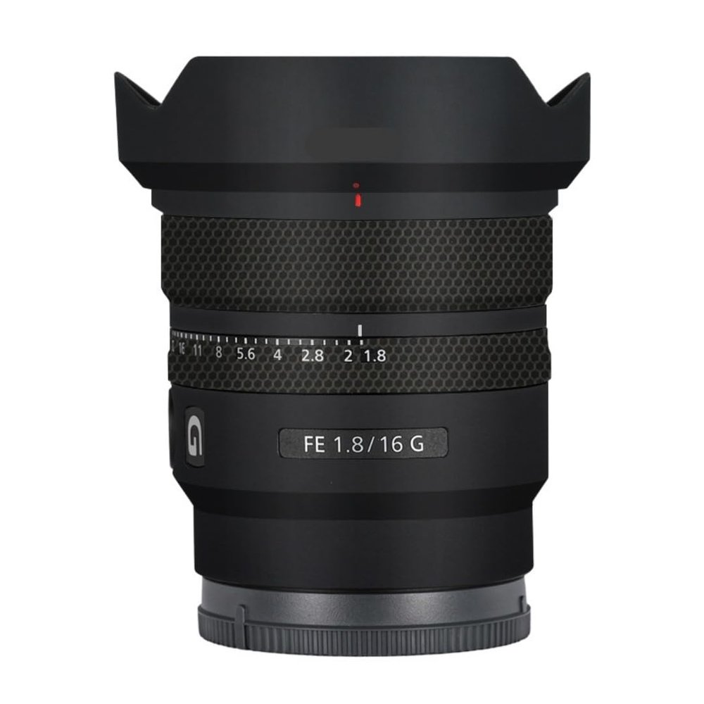Anti-Scratch Camera Lens Sticker for Sony FE 16mm F1.8 G Coat Wrap Protective Film Skin Cover 16 F 1.8(Matte Black)