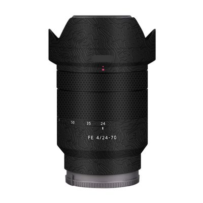 Camera Lens Sticker Coat Wrap Protective Film Body Protector Decal Skin for Sony FE 24-70mm F4 ZA 24-70 F 4(Contour Black Glossy)