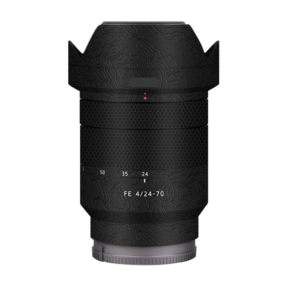 Camera Lens Sticker Coat Wrap Protective Film Body Protector Decal Skin for Sony FE 24-70mm F4 ZA 24-70 F 4(Contour Black Glossy)