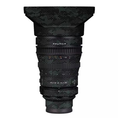 Lens Cap Skin Anti-Scratch Camera Sticker Protective Wrap Film Body Protector Decal for Sony FE PZ 28-135mm F4 G OSS 28-135 F 4(Mamba Green)