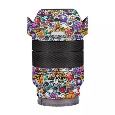Camera Lens Sticker Coat Wrap Protective Film Body Protector Decal Skin for Sony FE 24-70mm F4 ZA 24-70 F 4(Graffiti White)