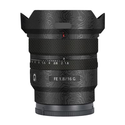 Anti-Scratch Camera Lens Sticker for Sony FE 16mm F1.8 G Coat Wrap Protective Film Skin Cover 16 F 1.8(Contour Black)