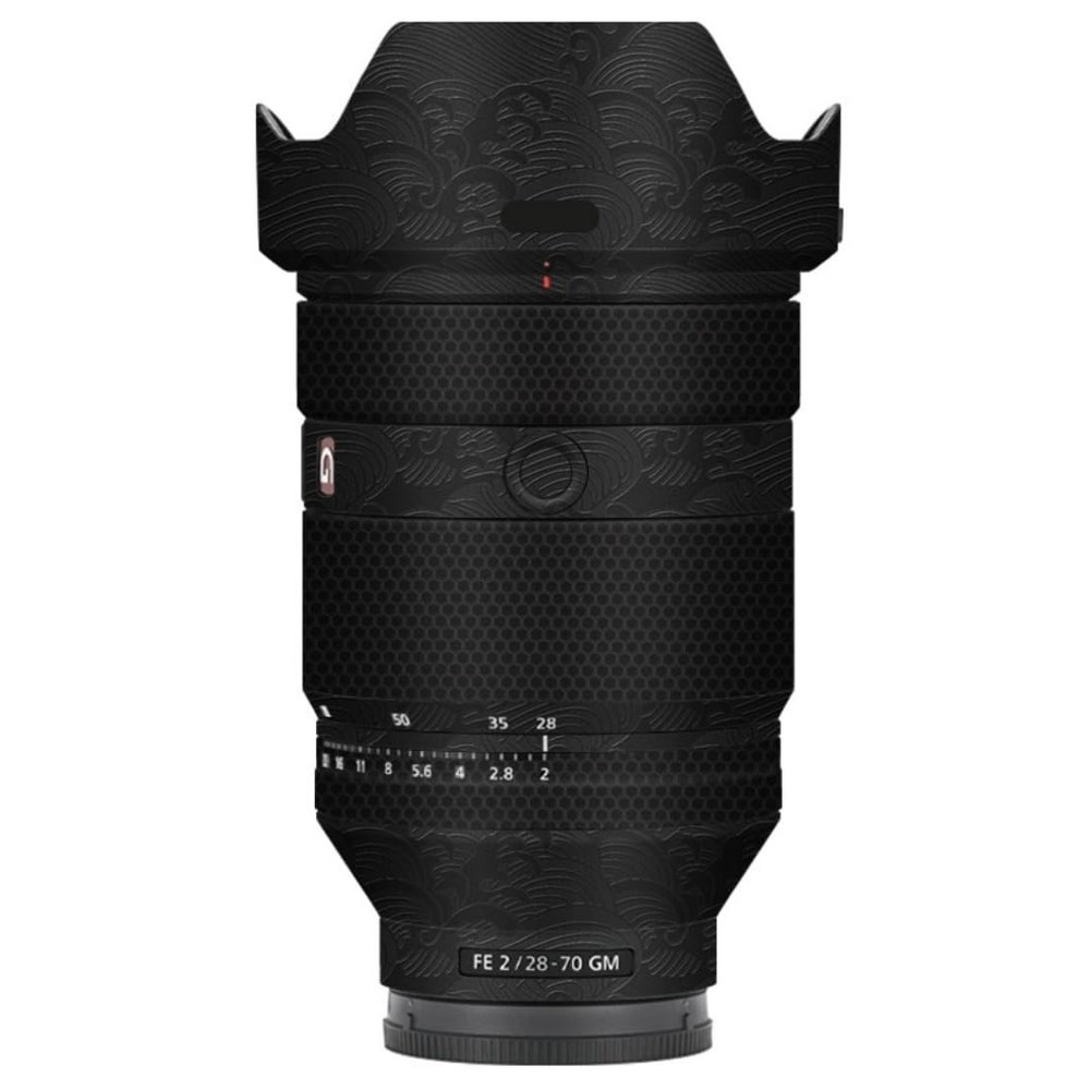 Camera Lens Protector Coat Protective Film Vinyl Wrap Skin Premium Sticker for Sony FE 28-70mm F2 GM Decal 28-70 F 2 GM (Wave Black)