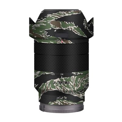 Camera Lens Sticker Coat Wrap Protective Film Body Protector Decal Skin for Sony FE 24-70mm F4 ZA 24-70 F 4(Tiger Stripe Camo)