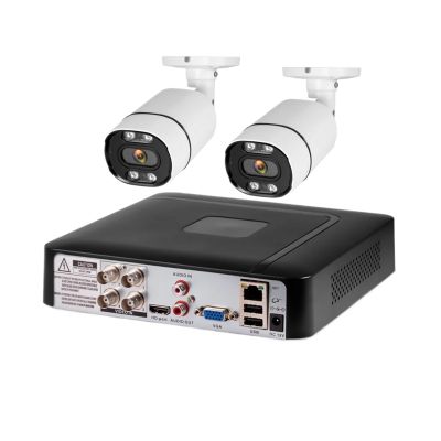 6 in 1 Video Recorder 4CH DVR 5MP Outdoor Surveillance Security Camera System Kit CCTV Kit Night Vision Face Detection(None,4CH and 2PCS 5MP_AU Plug)