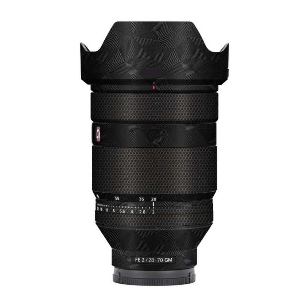 Camera Lens Protector Coat Protective Film Vinyl Wrap Skin Premium Sticker for Sony FE 28-70mm F2 GM Decal 28-70 F 2 GM (Triangle Black)
