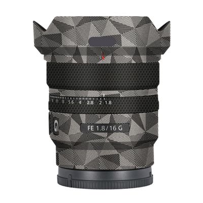 Anti-Scratch Camera Lens Sticker for Sony FE 16mm F1.8 G Coat Wrap Protective Film Skin Cover 16 F 1.8(Triangle Titanium)