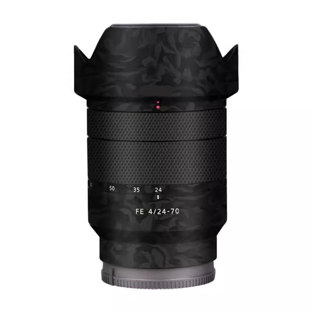 Camera Lens Sticker Coat Wrap Protective Film Body Protector Decal Skin for Sony FE 24-70mm F4 ZA 24-70 F 4(Shadow Camo Black)