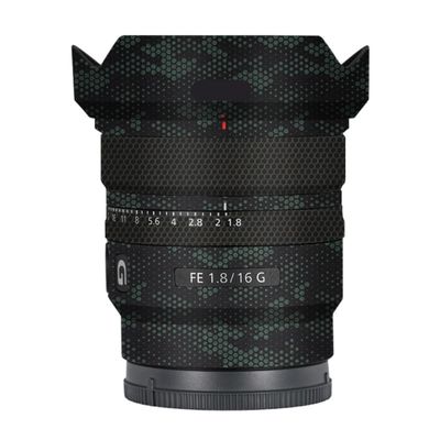 Anti-Scratch Camera Lens Sticker for Sony FE 16mm F1.8 G Coat Wrap Protective Film Skin Cover 16 F 1.8(Mamba Green)