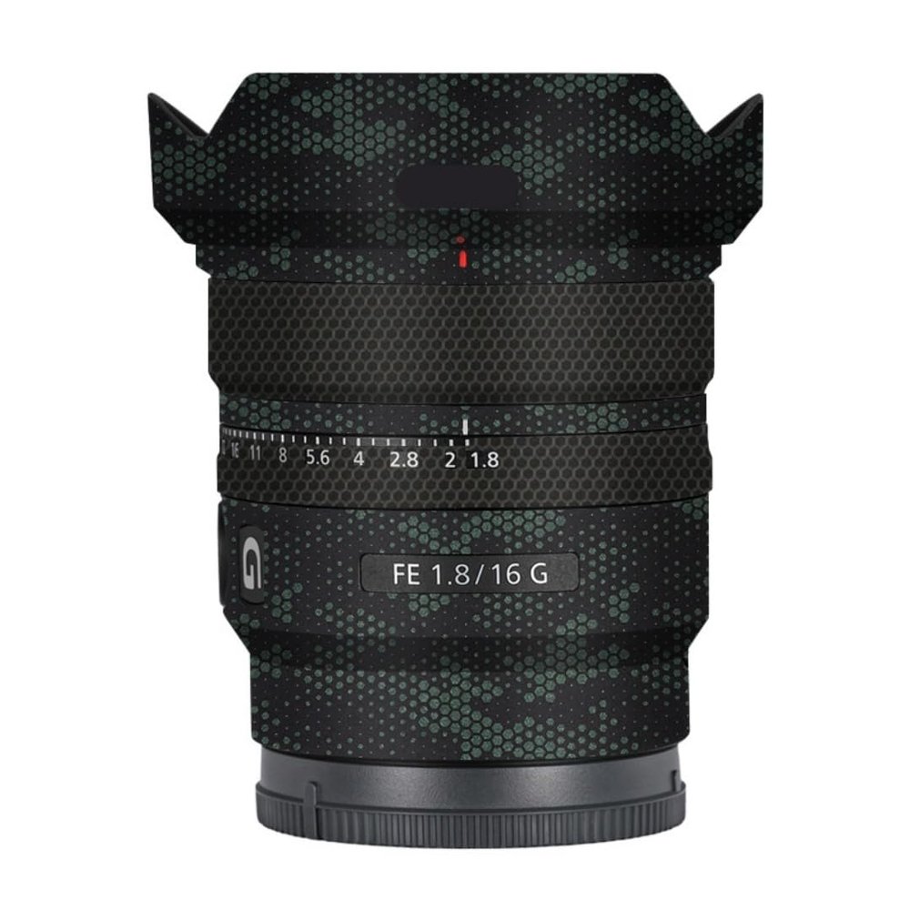 Anti-Scratch Camera Lens Sticker for Sony FE 16mm F1.8 G Coat Wrap Protective Film Skin Cover 16 F 1.8(Mamba Green)