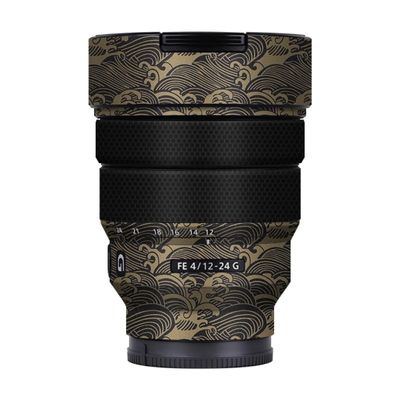 Camera Lens Sticker for Sony FE 12-24mm F4 G Macro Coat Wraps Film Protective Vinyl Decal Skin 12-24 4(Wave Gold)