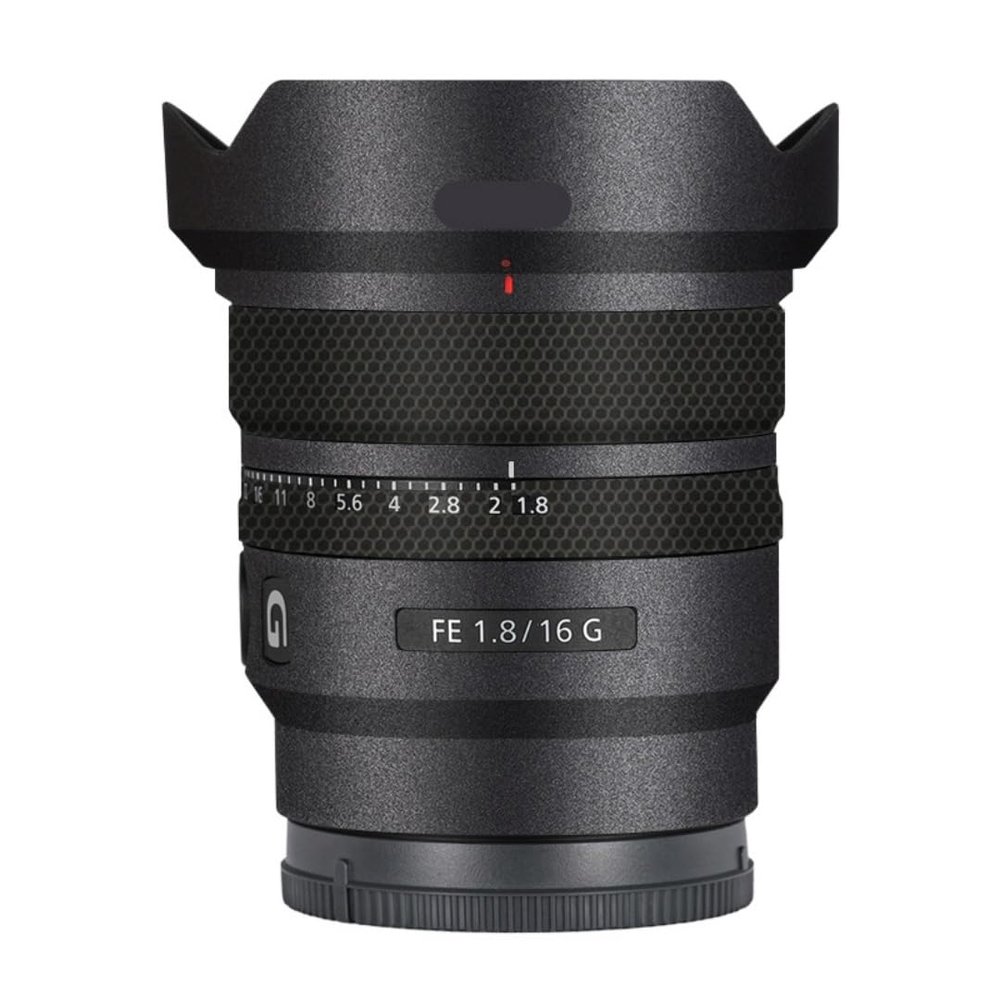 Anti-Scratch Camera Lens Sticker for Sony FE 16mm F1.8 G Coat Wrap Protective Film Skin Cover 16 F 1.8(Deep Grey)