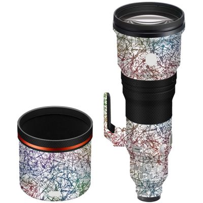 Lens Skin Vinyl Wrap Film Camera Protective Sticker for Sony FE 600mm F4 GM OSS Protector Coat Accessories 600 4(Splash Rainbow White)
