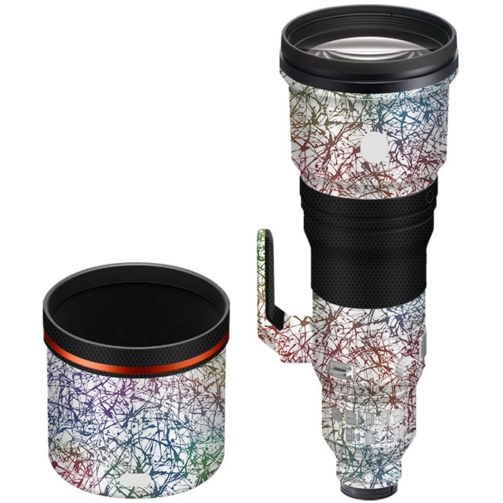 Lens Skin Vinyl Wrap Film Camera Protective Sticker for Sony FE 600mm F4 GM OSS Protector Coat Accessories 600 4(Splash Rainbow White)