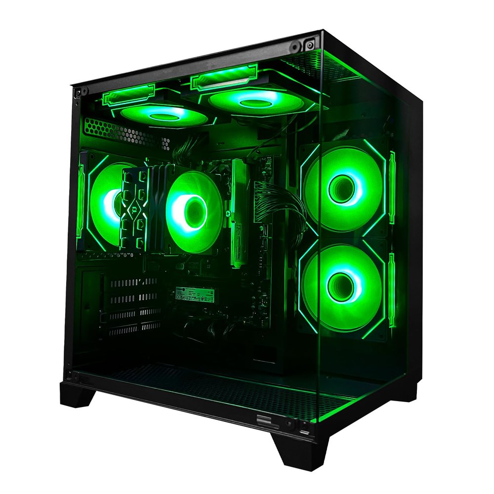 ALCPOK PC Gaming Desktop AMD Ryzen 7 5700G RAM 16G 3200MHz DDR4 1TB M.2 Prebuilt Computer Tower 550W Bronze Power Supply ARGB Air Colling Computer for Office Game