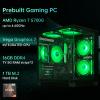 ALCPOK PC Gaming Desktop AMD Ryzen 7 5700G RAM 16G 3200MHz DDR4 1TB M.2 Prebuilt Computer Tower 550W Bronze Power Supply ARGB Air Colling Computer for Office Game view 2