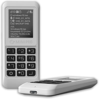iodd MINI Pro External encrypted SSD (1TB) - USB-C 3.1 Gen 1 | Bootable Virtual ODD/HDD (ISO, VHD, VMDK) | AES256-XTS Hardware Encryption (76 Digits) | Hardware Write-Blocker | Made in Korea