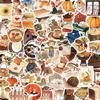 100 PCS Autumn Aesthetic Stickers, Thanksgiving Fall Stickers for Woman,Pumpkin Maple Leaf Animals Sticker for Water Bottles Laptop Scrapbooking,Harvest Party Favorites Decals for Adult view 1