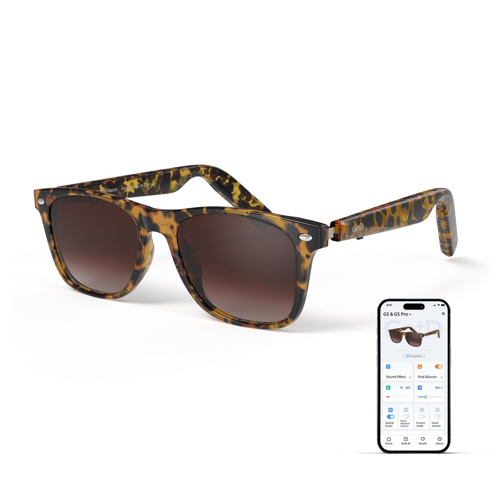AI Glasses for Men & Women, Smart Glasses Powered by ChatGPT, AI Real-time Translation with 145 languages, 11H Music Play, Bluetooth Sunglasses with Polarized Lens, UV Protection for Daily Use, Travel