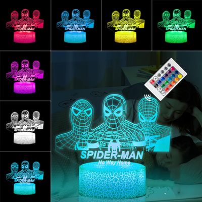 GOODDEYUN Kids Toys 3D Night Light,Superhero Christmas Gift Birthday 3D Illusion Lamp for Kid Girl Boy Room Decor, 16 Colors Remote Control