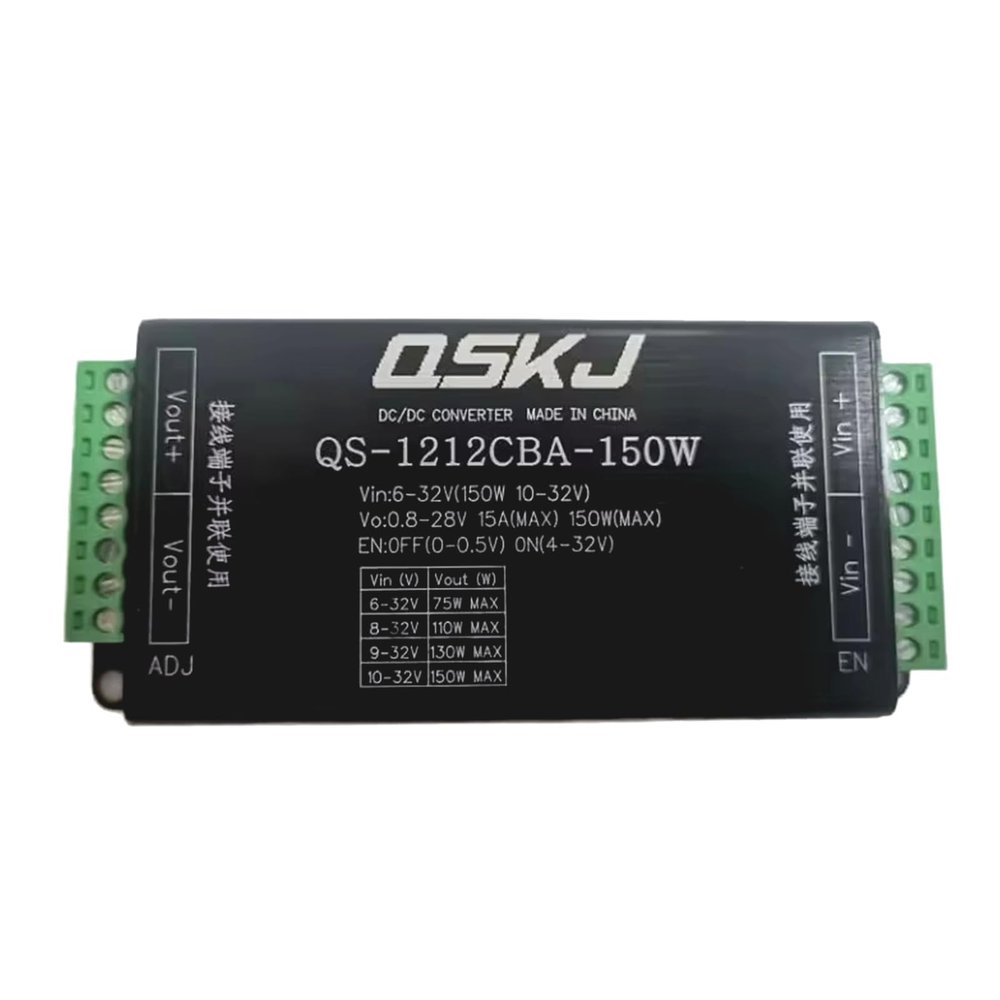 Yuubryczny QS-1212CBA-150W Power Supply 150W DC to DC 6-32V to 0.8-28V 15A Auto Boost Buck Converter