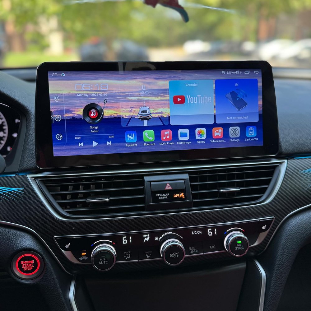 12.3" Android Car Stereo for Honda Accord 2018-2022 Wireless Apple Carplay Android Auto Car Radio Bluetooth Head Unit QLED Touch Screen 2400x896 GPS Navigation (8-128GB Plus)