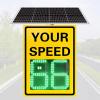 Solar Powered Radar Speed Limit Sign, LED Speed Limit Radar Detector Display, Speed Measurement Distance 300 Meters, Applicable to Highways, Speed-Limit Roads 60x90cm/24 x35-Yellow view 1