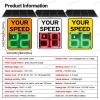 Solar Powered Radar Speed Limit Sign, LED Speed Limit Radar Detector Display, Speed Measurement Distance 300 Meters, Applicable to Highways, Speed-Limit Roads 60x90cm/24 x35-Yellow view 2
