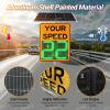 Solar Powered Radar Speed Limit Sign, LED Speed Limit Radar Detector Display, Speed Measurement Distance 300 Meters, Applicable to Highways, Speed-Limit Roads 60x90cm/24 x35-Yellow view 4