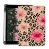 AdorableWhimsy Leopard Print Case for iPad 9th/7th/8th Generation(2021/2020/2019 10.2 Inch) Aesthetic Hibiscus Protective Cover Trifold Stand Pink Leather Soft Back with Pencil Holder view 1