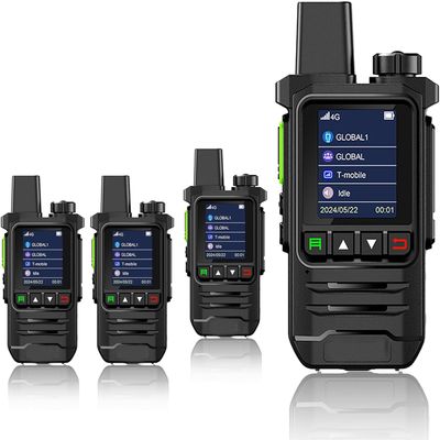 Global Walkie Talkies Unlimited Range Nationwide LTE Walkie-Talkie - Two-Way Radio - Unlimited Range POC Two Way Radios Set (Black-4Pack)