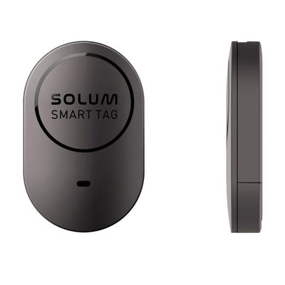 SOLUM Smart Tag 2.4 GHz Bluetooth Key Finder Item Locator Tracking Device with IP43 Dust & Water Resistant Compatible ONLY for Samsung Devices (1 Pack) - Black