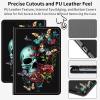 Case for 6" Kindle (11th Generation 2024-2022 Release), Slim Lightweight PU Leather Cover with Auto Sleep/Wake & Multi-Angle Stand Anti-Drop Case for Kindle 11th/12th Gen, Butterfly Rose Skull view 4