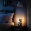 Cat Lamp Stained Night Light,Cute Resin Cats Table Lamps,Retro Pet Themed Lights Series for Animal Lovers,Novelty Tabletop LED Warm Light,Funny Home Figurine Living Room Bedroom Decor (Cat-A) view 3