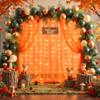 10ft x 8ft Orange Tulle Photo Backdrop Curtain with Lights String for Halloween Party Orange Sheer Curtain Backdrop Drapes for Birthday Party Wedding Photo Booth Background Home Room Decorations view 2