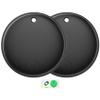 Eelexa Smart Tag Tracker, Dual System(Both iOS&Android) Air Tracker Tag, Compatible with Apple Find My or Google Find Hub Smart Keys Finder Item Locator with Waterproof&Light (Black-2Pack) view 1