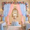 10ft x 8ft Pink Blue Tulle Photo Backdrop Curtain with Lights String for Gender Reveal Sheer Curtain Back Drop Baby Shower Backdrop for Boy or Girls Birthday Party Photo Booth Background Decorations view 4