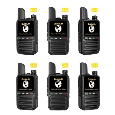 6 Pack Nationwide Unlimited Range Walkie Talkies Poc Two-Way Radio Long Range,Pre-Installed SIM Card (Free for Life) Suitable for Fleet Dispatch/Construction Site Collaboration/Family Emergencies