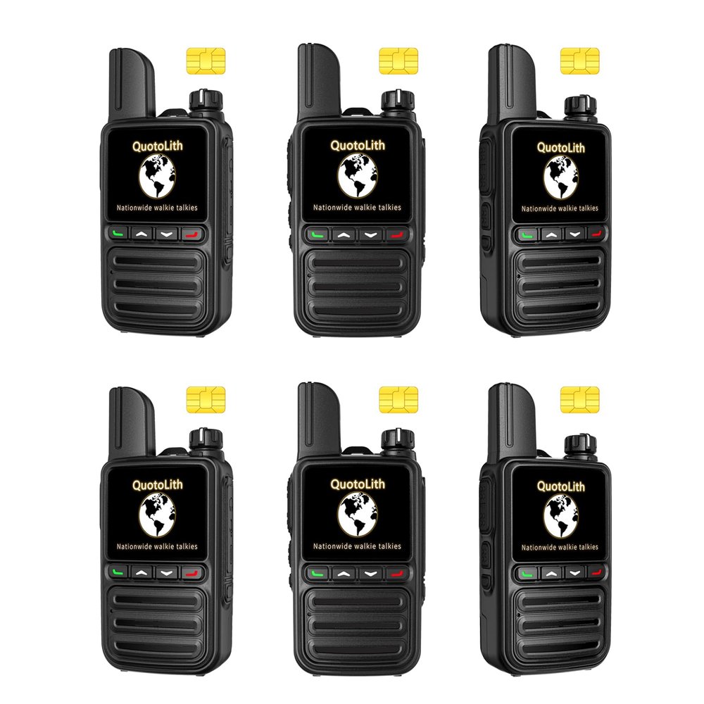 6 Pack Nationwide Unlimited Range Walkie Talkies Poc Two-Way Radio Long Range,Pre-Installed SIM Card (Free for Life) Suitable for Fleet Dispatch/Construction Site Collaboration/Family Emergencies