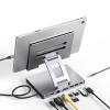 Aluminum Stand with 9-in-1 Type C Dock,100W PD,4K HDMI, Foldable for iPad Pro/Air, All-in-One Docking Station & Adjustable Holder, USB 3.0/Ethernet/SD Reader view 1